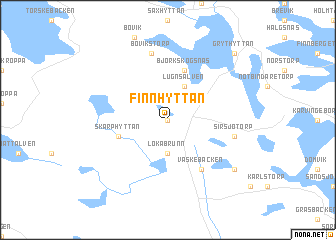 map of Finnhyttan