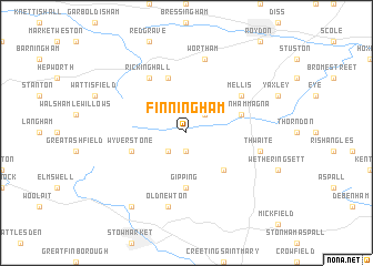 map of Finningham