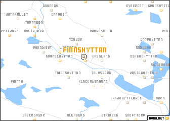 map of Finnshyttan