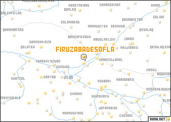 map of Fīrūzābād-e Soflá