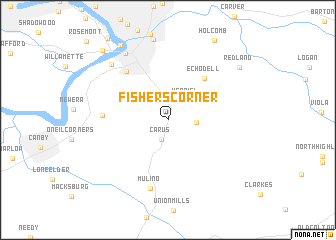 map of Fishers Corner