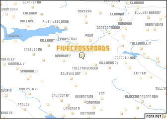 map of Five Cross Roads