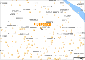 map of Five Forks