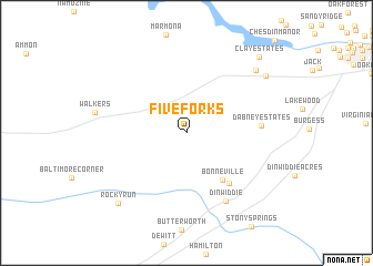 map of Five Forks