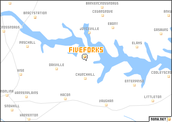 map of Five Forks