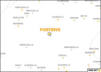 map of Five Forks