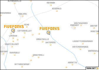 map of Five Forks