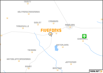 map of Five Forks