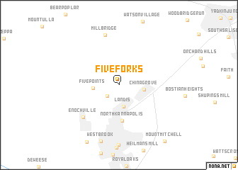map of Five Forks
