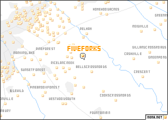 map of Five Forks