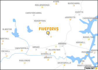 map of Five Forks