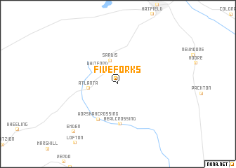 map of Five Forks