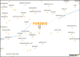 map of Five Oaks