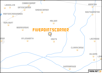 map of Five Points Corner