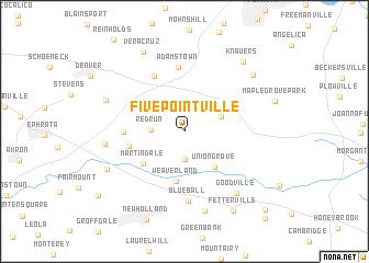 map of Fivepointville