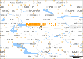 map of Fjenneslevmagle