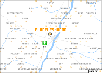 map of Flacé-lès-Mâcon