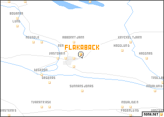map of Flakabäck