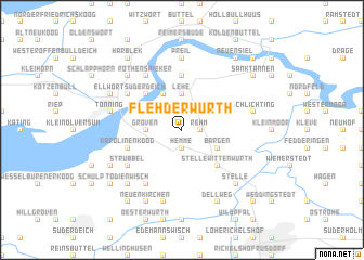 map of Flehderwurth