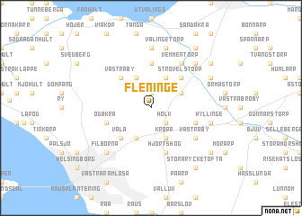 map of Fleninge