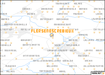 map of Flers-en-Escrebieux