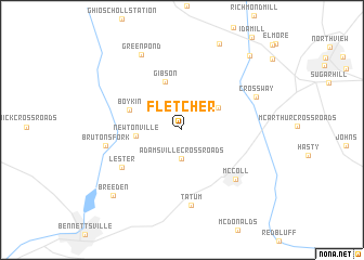 map of Fletcher