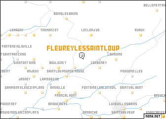 map of Fleurey-lès-Saint-Loup