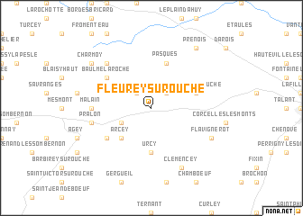 map of Fleurey-sur-Ouche