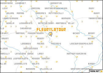 map of Fleury-la-Tour