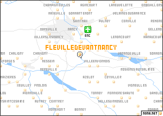 map of Fléville-devant-Nancy