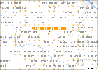 map of Flins-Neuve-Église