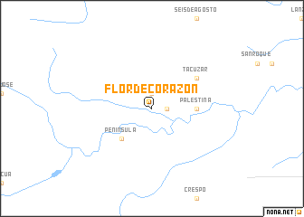 map of Flor de Corazón