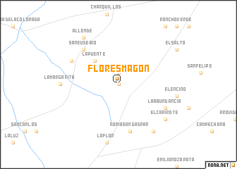 map of Flores Magón