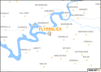 map of Flynns Lick