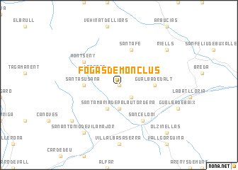 map of Fogás de Monclús