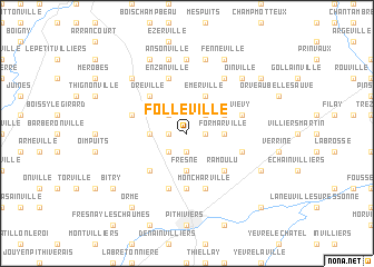 map of Folleville