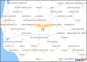 map of Folligny