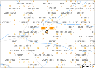 map of Fonmoure