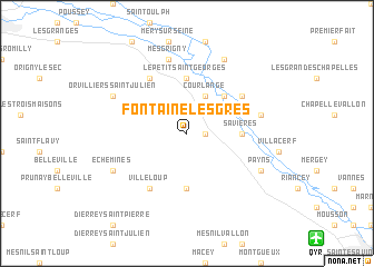 map of Fontaine-lès-Grès