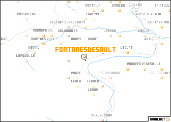 map of Fontanès-de-Sault