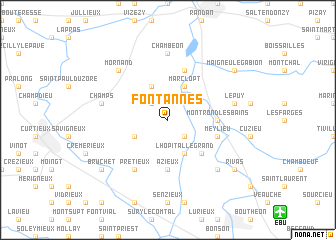 map of Fontannes