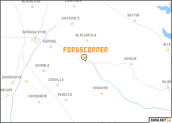 map of Fords Corner