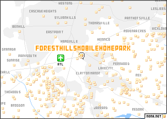 map of Forest Hills Mobile Home Park