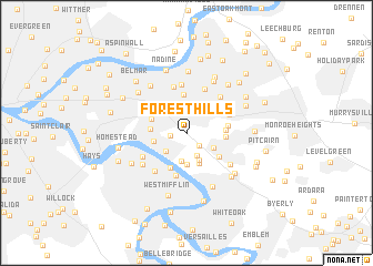 map of Forest Hills