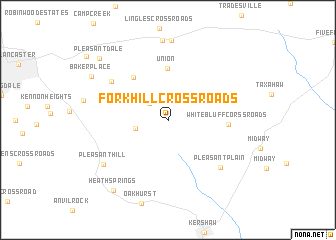 map of Fork Hill Crossroads