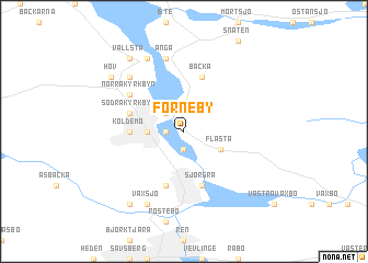 map of Forneby