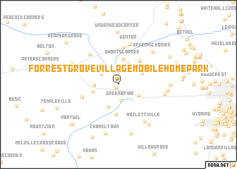 map of Forrest Grove Village Mobile Home Park