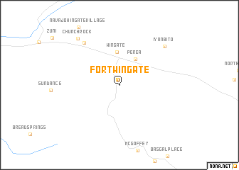 map of Fort Wingate