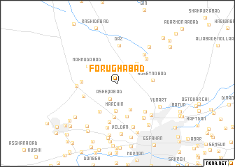 map of Forūghābād