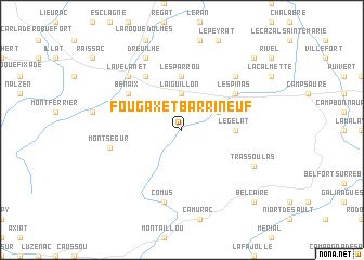 map of Fougax-et-Barrineuf